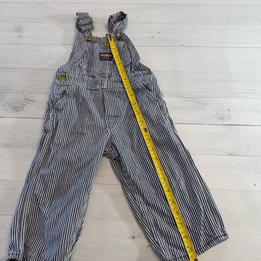 OshKosh B'Gosh vintage‎ railroad stripe toddler overalls